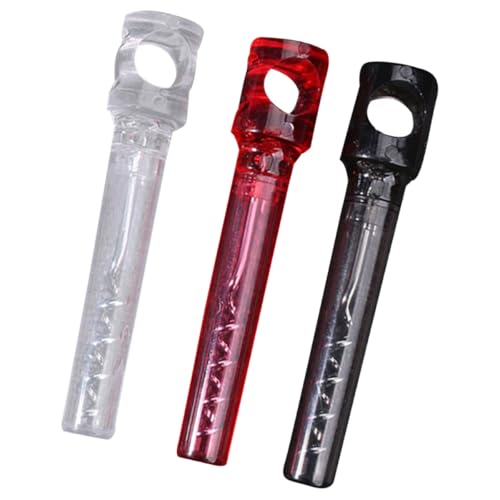 Mikikit Sacacorchos Portátil 3 Piezas Barrena de Acero al Carbono Mango Plástico Desmontable Rojo Negro y Transparente Abridor de Botellas de Vino Multifuncional para Uso Doméstico