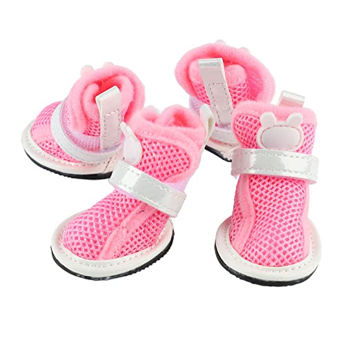 Sapatos de Malha para Cães Pequenos, Sapatos da Moda para Cachorros, Fecho de Leve e Solas Flexíveis