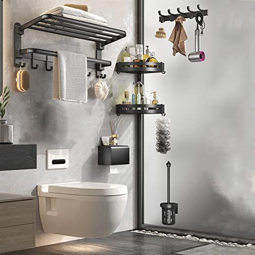 Solution de rangement pour la maison : support mural 60 cm pliable noir