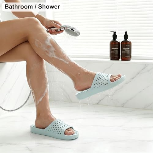 Image of Xomiboe Shower Shoes Men Quick Drying Women Shower Sandals Non-Slip Comfortable House Slippers Bathroom Hotel Flip Flops Slides With Students Gym