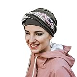 CAREBELL Onkologischer Turban/Modell Elegance/Casablanca Design/Baumwollstoff/bequem und atmungsaktiv/für Patienten mit Haarausfall/empfindliche Haut