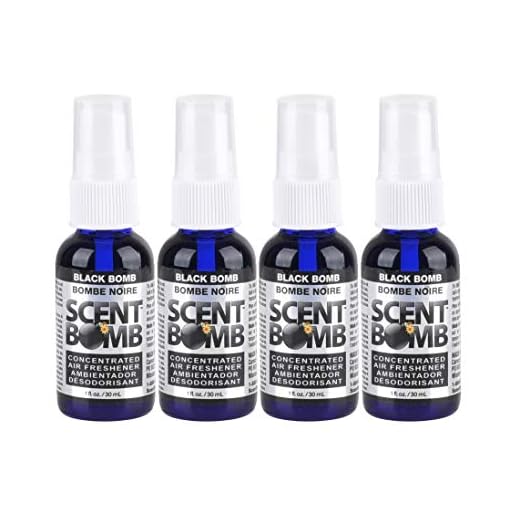 Scent Bomb Air Freshener Spray, 100% Oil Based Concentrated Air Freshener, Air Freshener Spray for Car, Room, Bathroom and Odor Eliminator (Black Bomb, 4 Packs)