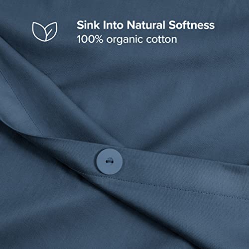 Bare Home 100% Organic Cotton Sateen Duvet Cover Set - Twin/Twin Xl Size - Smooth Sateen Weave - Warm & Luxurious - Twin/Twin Xl Duvet Cover (Twin/Twin Xl, Bering Sea) #TOP2
