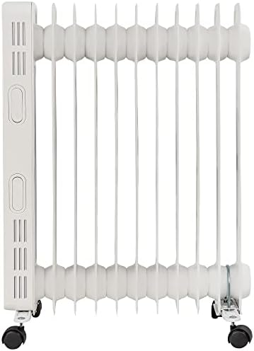 Zanussi 2300W Oil Filled Radiator 11 Fin Portable Electric Heater & Remote Control, White, Display & 24 Hour Timer, Adjustable Thermostat, 3 Heat Settings, Safety Cut-off, 20 m sq Room Size, ZOFR5005