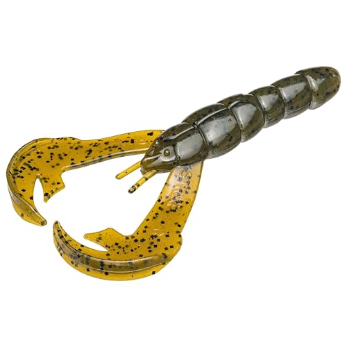 Strike King Rage Craw 4-Inch Fishing Lure, Soft Plastic Grub, Unique Design, Realistic Pincers, Slender Body, 4-Inches, 7-Pack