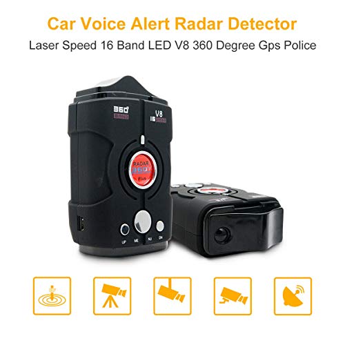 Anti-Police 360 Degree Radar Detector Scanning Advanced Voice Alert Laser Car V8 Radar Detector 12V 360 Degree Scanning Advanced Voice Sound Universal - Thumbnail 4