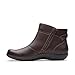 Clarks Collection Women's Ashland Mabel Ankle Boot, Dark Brown Tumbled Leather, 9 Medium US