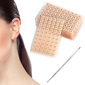 1200Pcs Graine D&rsquo;oreille D&rsquo;acupuncture,Graines D&rsquo;oreille,Oreille Presse Graines Acupuncture,avec 1 pièce de stylo pour trou d&rsquo;oreille Points Acupuncture Graines,Magnétiques Thérapies Auriculaire