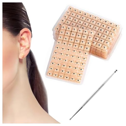 1200 Unids Acupuncture Semillas de Oreja, Adhesivas Desechables para Masaje de Oídos, Semillas Prensa Orejas Desechables, Con aguja de punta de oreja Kit de Acupresión de Semilla de Oreja (20 hojas)