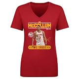 500 LEVEL NBA CJ McCollum Atlanta Hawks Trust Adult Women's V-Neck T-Shirt (Red, XL)