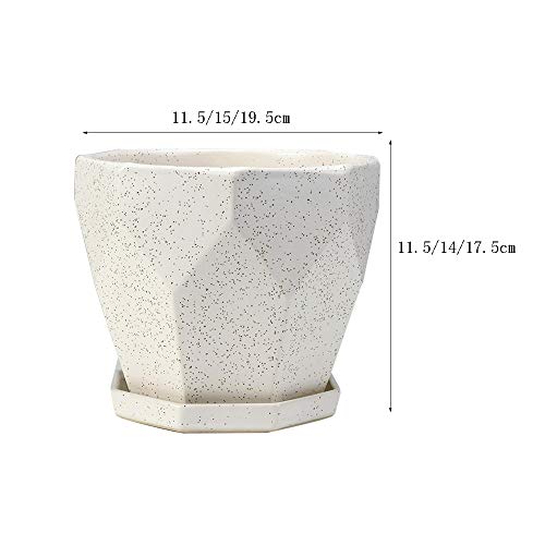Pot de fleurs drainant en céramique polygonale YRYRYW - 2