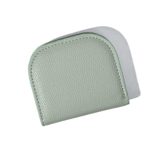 PU Leather Card Holder Solid Color Simple Korean Style Coin Purse Portable Multifunction Short Wallet Student(Green)