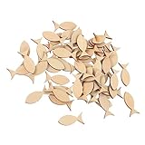 UKCOCO 50stücke Teiliges Holz-fisch Naturbelassen Glatte Holzscheiben Für Diy Bastelprojekte Bemalbare Holzfische Zur Dekoration Von Heim Und Party