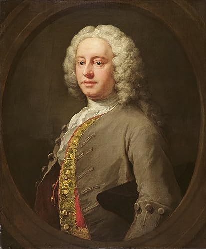 Décoration chambre tableau portrait d'un homme William Hogarth toile 60x90