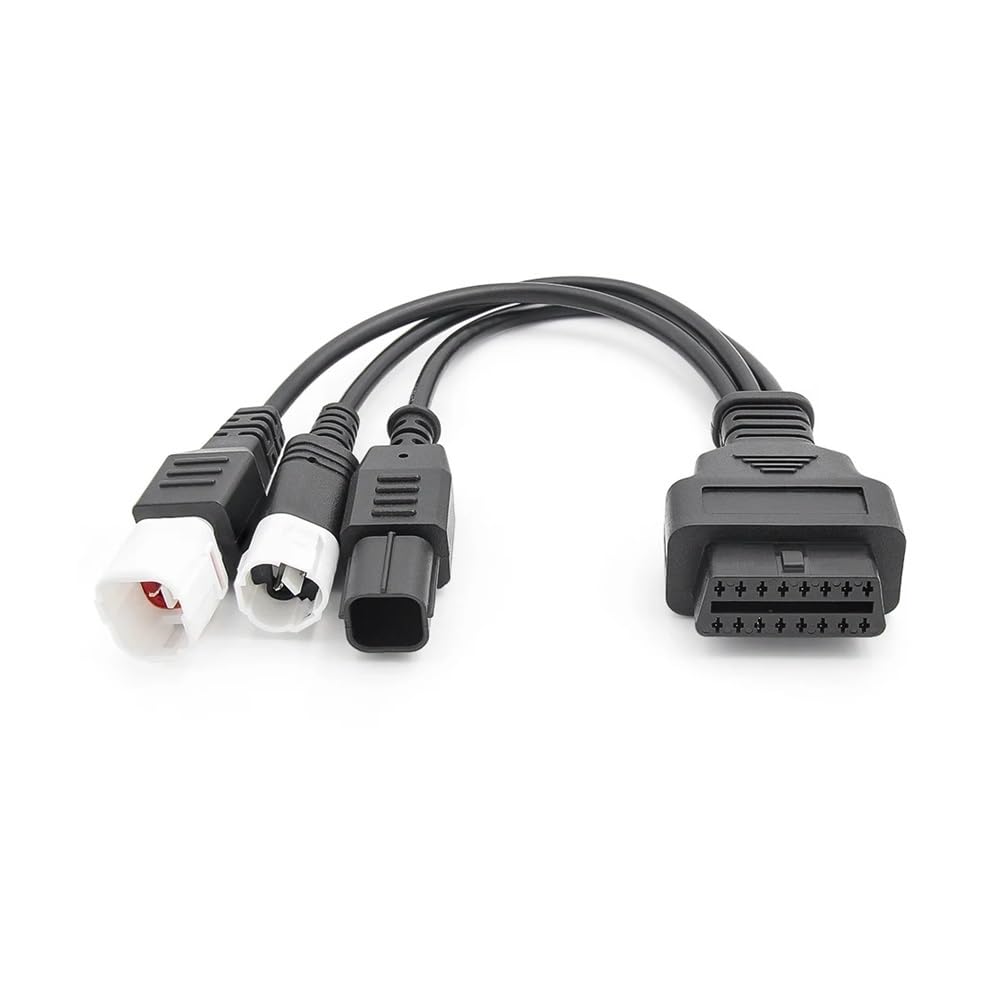 3 w 1 pasuje do YA 3pin 4pin i HON 6pin OBD2 16PIN złącze diagnostyczne motocyklowe adapter OBD 2 przedłużacz silnika(Black Connector)