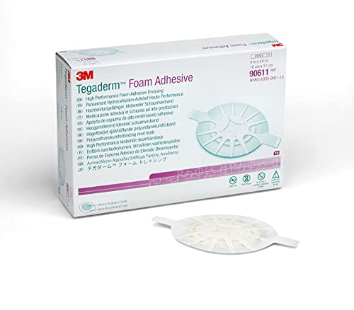 3M Tegaderm High Performance Foam Adhesive Dressing 90611, Small Oval, 10 BG/CTN 4 CTN/CS