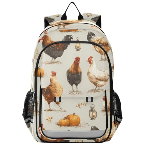 Sac à dos ordinateur portable poulet citrouille idéal pour vos voyages décontractés