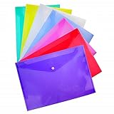 MACEYS Multicoloured A4 Poly Plastic Envelope Folder, Plastic Envelopes, Premium Quality Envelopes Designed for School,Home, Work, and Office Organization, (Assorted Colours)