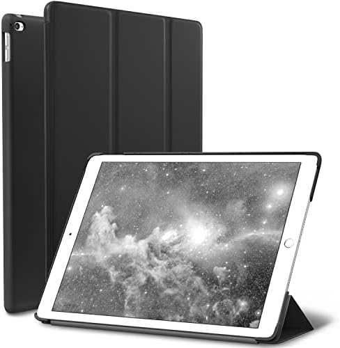 iPad Mini 4 case, ROARTZ Black Slim Fit Smart Rubber Coated Folio Case Hard Cover Light-Weight Auto Wake/Sleep for Apple iPad Mini 4th Generation Model A1538/A1550 Retina Display