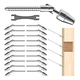 RiaYer 20 Pack Cable Railing Kit QuickLock,Invisible 180° Adjustable Right&Left Handed Thread Swage Lag Screws for Wood Post of 1/8' T316 Steel Cable Railing System, Tool-Free Installation,HF015SA