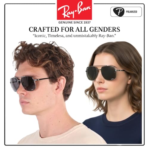 Image of Ray-Ban RB3699 Square Shaped Sunglasses for Men & Women with Official RAYBAN Eyewear Kit
