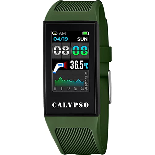 CALYPSO Uhrenmodell K8501 / 3 aus der SMARTWATCH-Kollektion, 23,80/41,30 mm Gehäuse mit grünem Kautschukarmband für Herren K8501/3