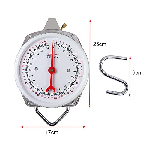 Nfzunw Spring Hanging Dial Scale,110Lbs Industrial Hanging Scale,Spring Mechanical Hanging Scale For Kitchen Fishing,Mechanical Luggage Scale thumb #1