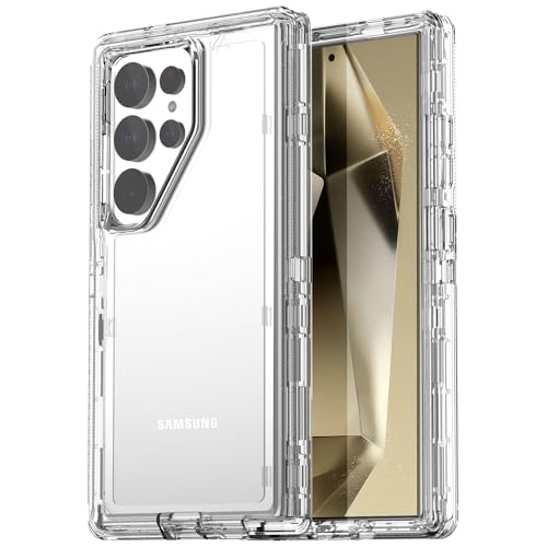 Image of AICase for Samsung Galaxy S24 Ultra Case Clear,Heavy Duty Durable 3-Layer [Not Yellowing][Military Grade Drop Protection] Shockproof /DropProof Protective Cover for Samsung Galaxy S24 Ultra 6.8 inch 5G