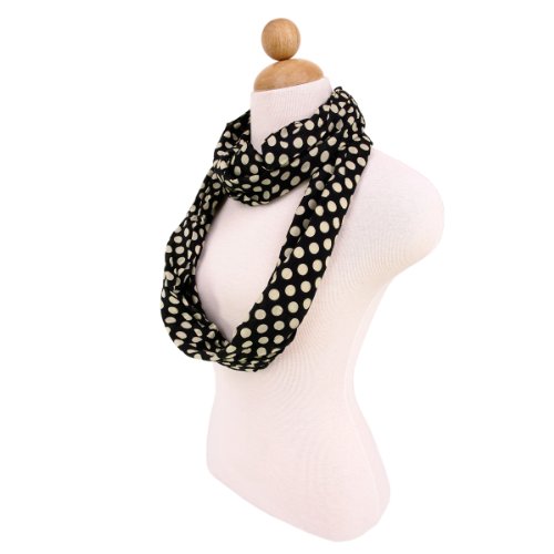 Premium Viscose Polka Dot Infinity Loop Fashion Scarf - Diff Colors Avail3