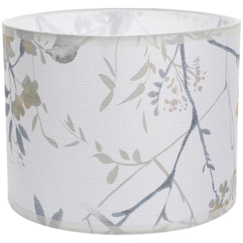 Image of UPKOCH Decorative Floral Lampshade Replacement for Table Lamp Modern Fabric Light Cover with Bird Pattern 8.66X8.66X6.69In for Bedroom Living Room