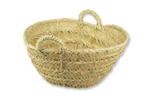 HERSIG - Capazo de Esparto Redondo | Capazo Leñero Interior - 42-47 x 42-47 x 32 cm (Medidas aproximadas)