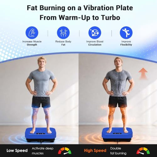 Image of Homesy Vibration Plate Exercise Machine, Vibrating Plate for Lymphatic Drainage, Full Body Shake Platform Board for Home Fitness and Fat Burning, Sport Gym Equipment for Women Men