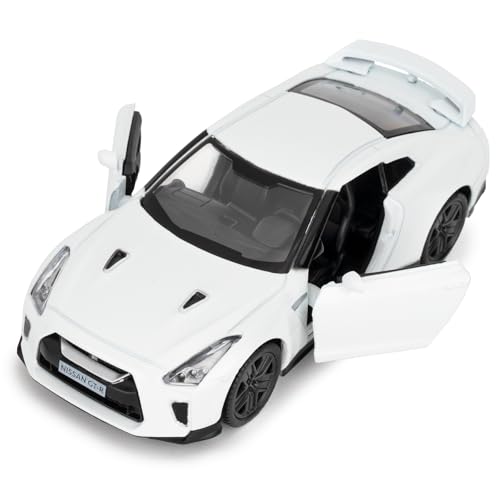 BGHSCA Nissan GTR R35 Diecast Supercar à l'échelle 1:36 - Jouet en alliage de zinc - Véhicules Nissan GTR - Jouet pour garçons et filles - Cadeau (blanc)