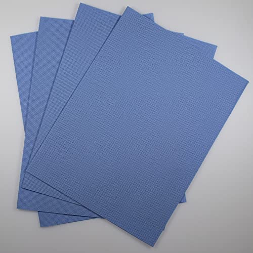 Image of KCS 4 pc of 12 inch x 18 inch 14CT Counted Cotton Aida Cloth Cross Stitch Fabric (Light Blue)