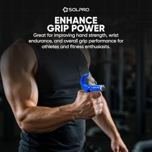 Image of Solpro Velgrip Adjustable Hand Grip Strengthener with Mechanical Counter for Men & Women | Adjustable 5 to 60 kg Resistance | Forearm, Wrist & Finger Strengthener | Home, Gym Workouts