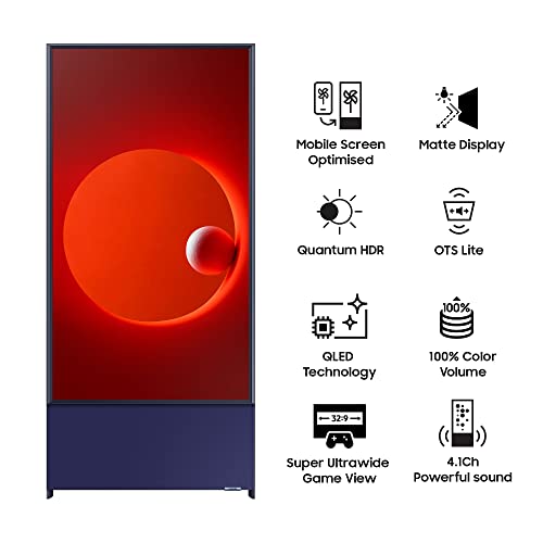 Image of Samsung 108 cm (43 Inches) The Sero Series 4K Ultra HD QLED Smart TV QA43LS05TAKXXL (Navy Blue)