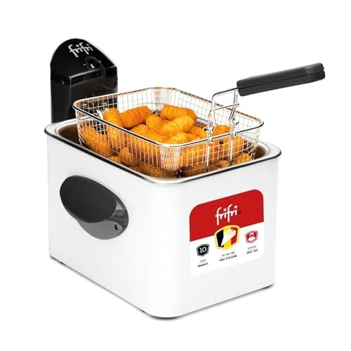 frifri Friteuse Expert 4,5L – 3200W Design Rectangulaire, Couvercle Duofil, Technologie Zone Froide, Tête Chauffe Brevetée, Nettoyage Aisé, Matériau Durable – Blanc