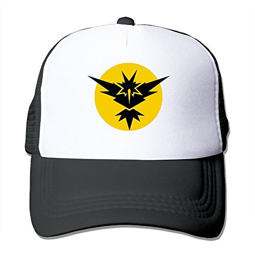 Huseki Unisex Customized Adjustable Pokemon Go Team Instinct Snapback Hat One Size Black