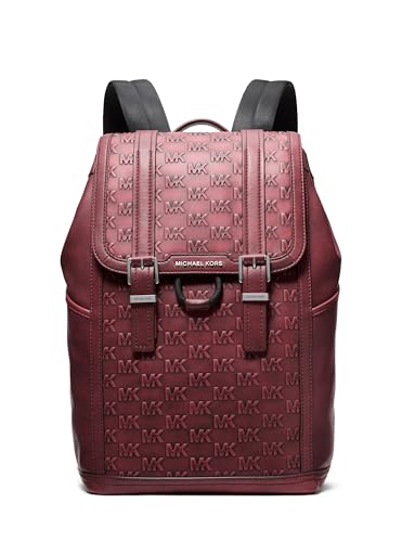 Michael Kors Mochila masculina Colby com aba de fivela média, ferragens em tom de níquel/sangue boi, tamanho único
