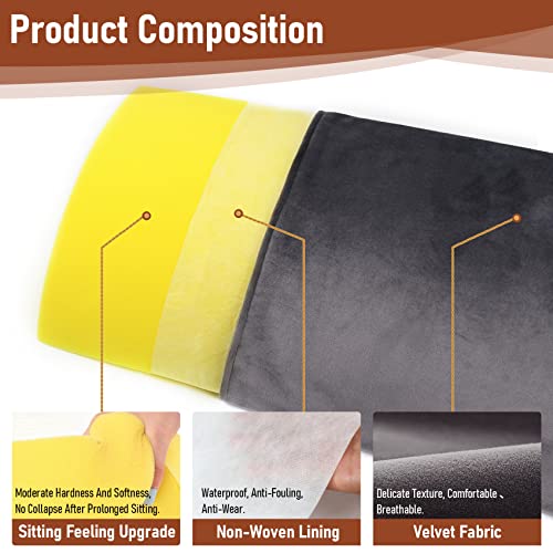 Wedge Pillow Headboard, Soft Velvet Bed Gap Filler For Mattress Seams (0-7"),Bed Wedge Pillow,Mattress Wedge Pillow Fill Gap Between Headboard/Wall And Mattress. (Dark Gray, 76X10X6) #TOP5