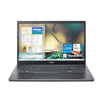 Acer Laptop fino Aspire 5 A515-57-53T2 | Tela IPS Full HD de 15,6 polegadas | Intel Core i5-1235U de 12ª geração | DDR4 de 8 GB | SSD NVMe de 512 GB | Wi-Fi 6 802.11ax | Thunderbolt 4 | Teclado