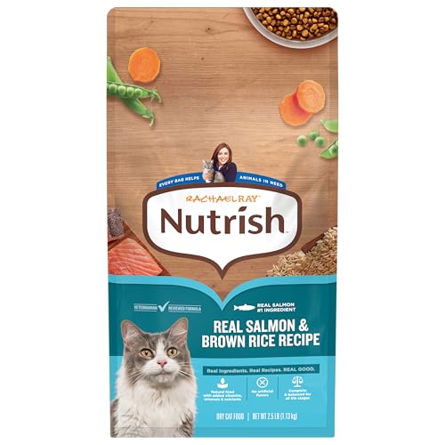 Nutrish Dry Cat Food, Salmon & Brown Rice Recipe, 2.5 lb. Bag (Rachael Ray)