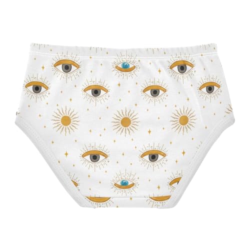 Girls Underwear Toddlers 2t Cotton Panties Little Girl Fun Underpants Briefs Mystical Stylized Eyes White2