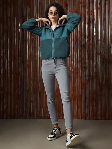 Image of High Star Women Printed Polyster Oversized Fit Hood Long Sleeve Sweatshirts