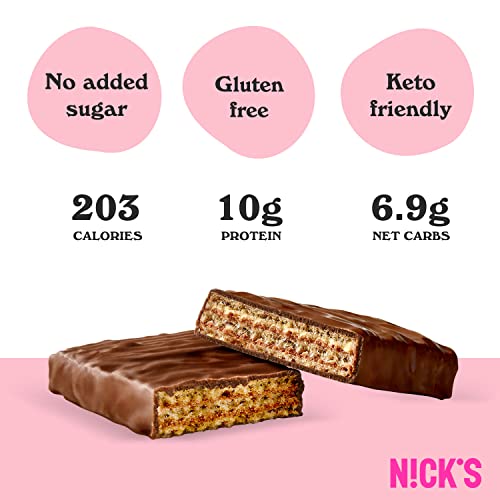 Image of N!CK'S Protein Wafer Bar Orange | 25% Protein (10g) 203 Calories | Low Carb Cookie Bar Snack with No Added Sugar, Gluten Free (24 bars x 40g)
