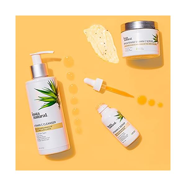 InstaNatural Vitamin C Cleanser and Serum Kit, Brightens and Reduces Signs of Aging, Fine Lines and Wrinkles, with Botanical Extracts
