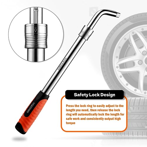YEKEPRO Extendable Lug Wrench with Flip Sockets