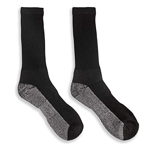 HOT FEET Work Socks for Men, Long All Weather Boot Crew Cotton Socks, Cushioned, Moisture Wicking, Stocking Stuffers