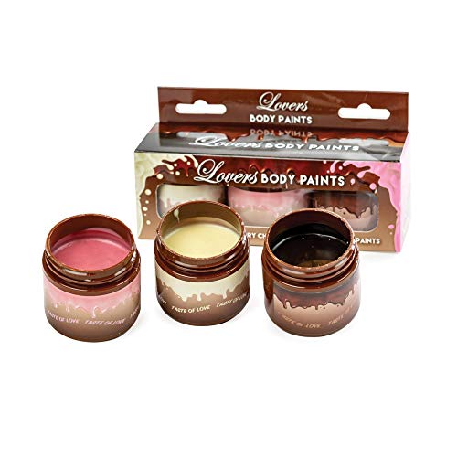 Lovers Body Paints Edible Paint Milk, Dark & Strawberry Flavour Chocolate Couples Gift, Valentine's Gift