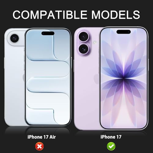 Image of Choiche Camera Lens Protector for iPhone 17 6.3-Inch, Full Coverage 9H Tempered Glass Ring Cover, Matte Metal Plate, Case Friendly, 1-Pack (BLUE)